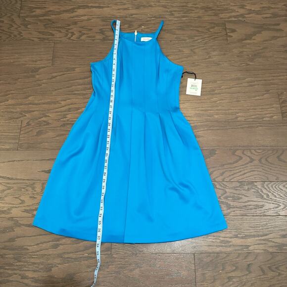 Calvin Klein turquoise pleated bodice scuba dress Size 8 NEW - Picture 7 of 10